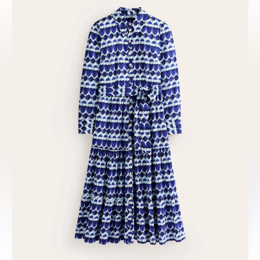 BODEN Blue Patterned Women's Dress - Picture 3 of 6